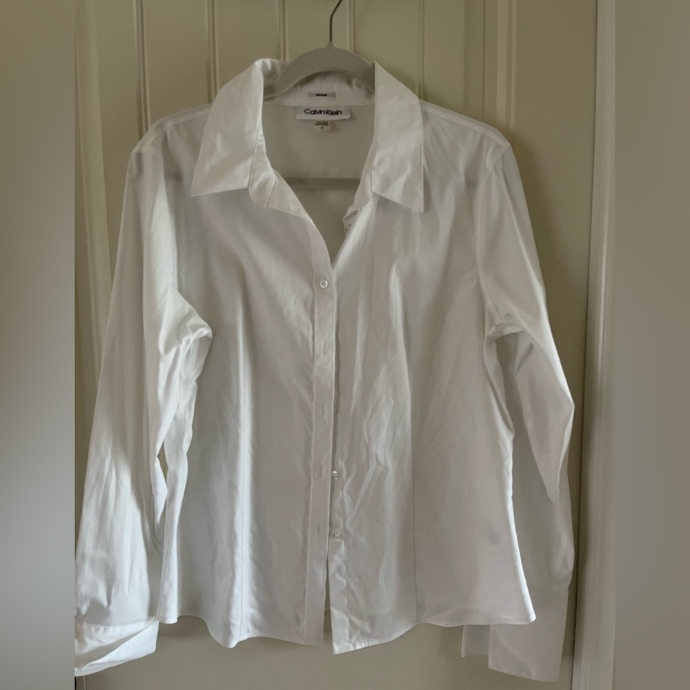 Calvin Klein white button down dress shirt